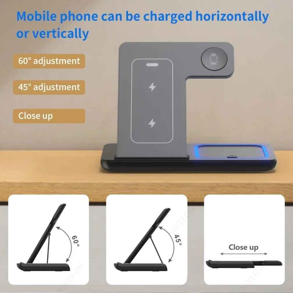 3 in 1 Foldable Wireless Charging Station – iPhone 12-17 Apple Watch AirPods