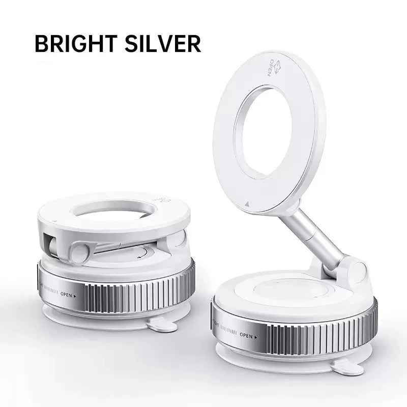 Folding Strong Magnet Magnetic Phone Holder 360° Rotation Desk Car Vacuum Suction Windshield Dashboard Mobile Holder