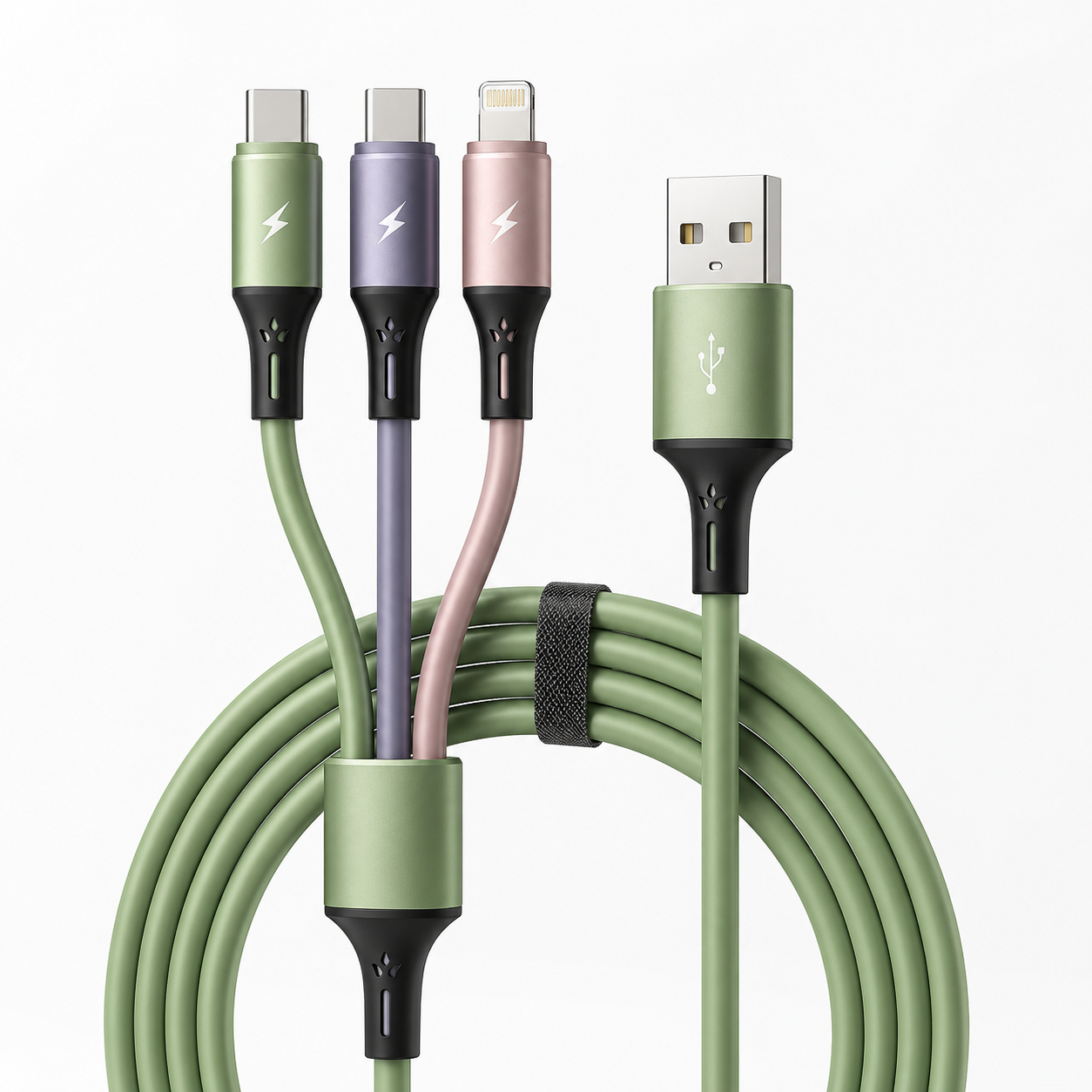 3 in 1 Charging Cable USB-C/Micro/Lightning – iPhone Huawei Samsung