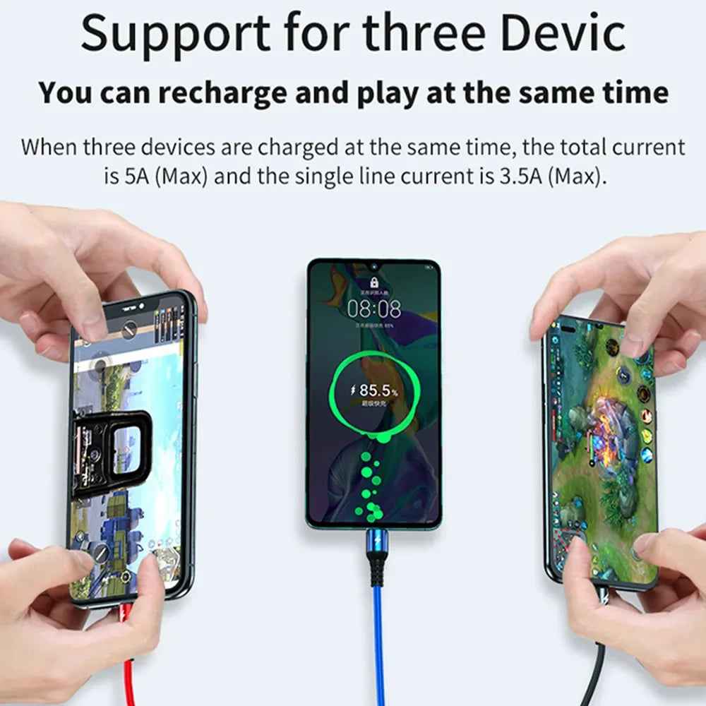 3 in 1 Charging Cable USB-C/Micro/Lightning – iPhone Huawei Samsung