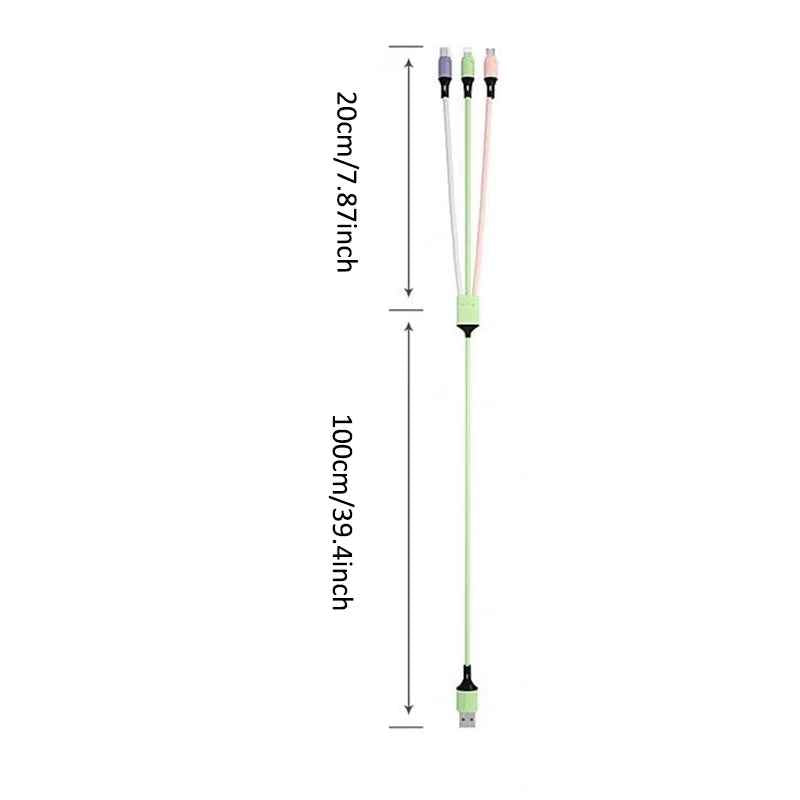 3 in 1 Charging Cable USB-C/Micro/Lightning – iPhone Huawei Samsung
